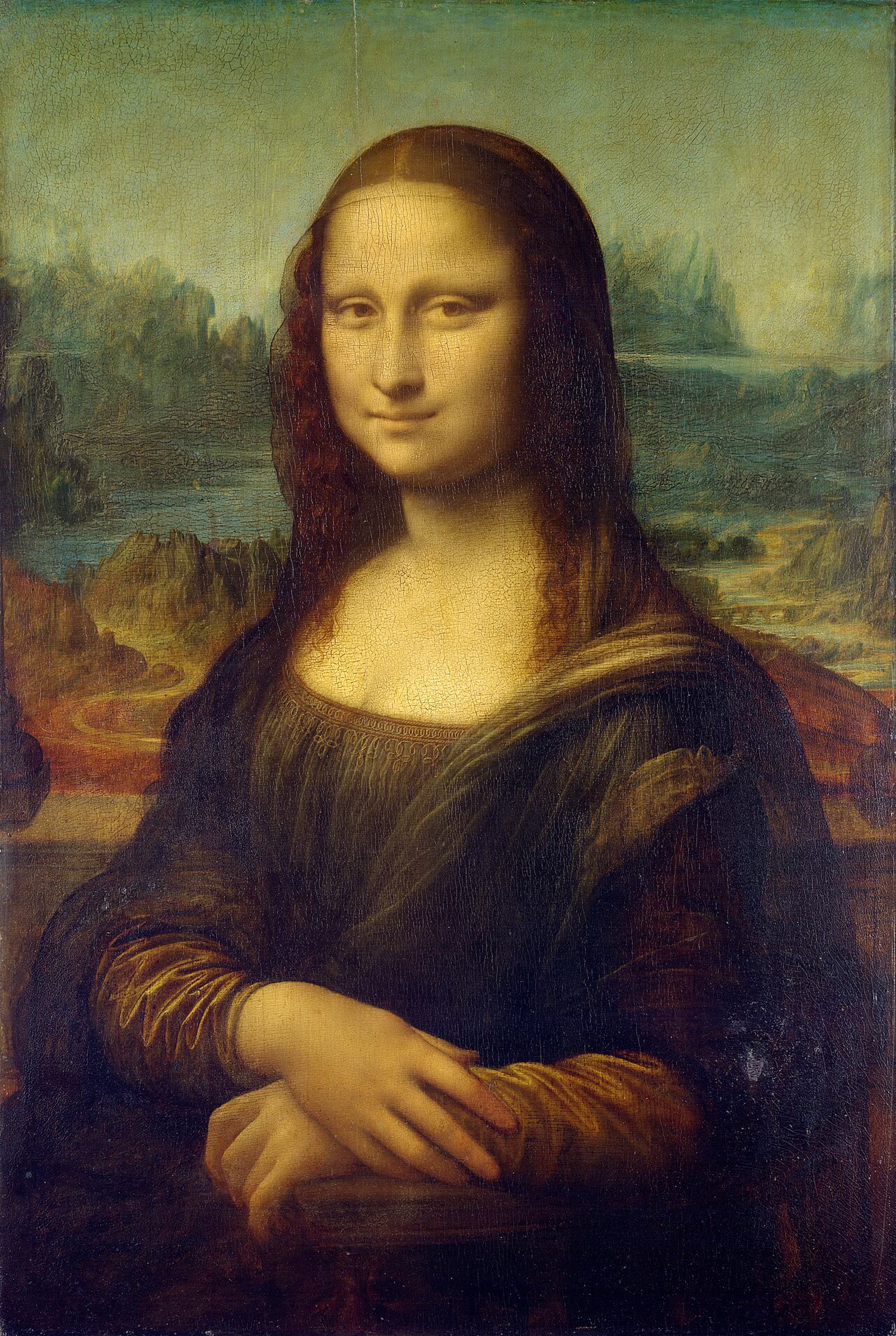 Leonardo da Vinci, Mona Lisa, oil on poplar, Musée du Louvre.