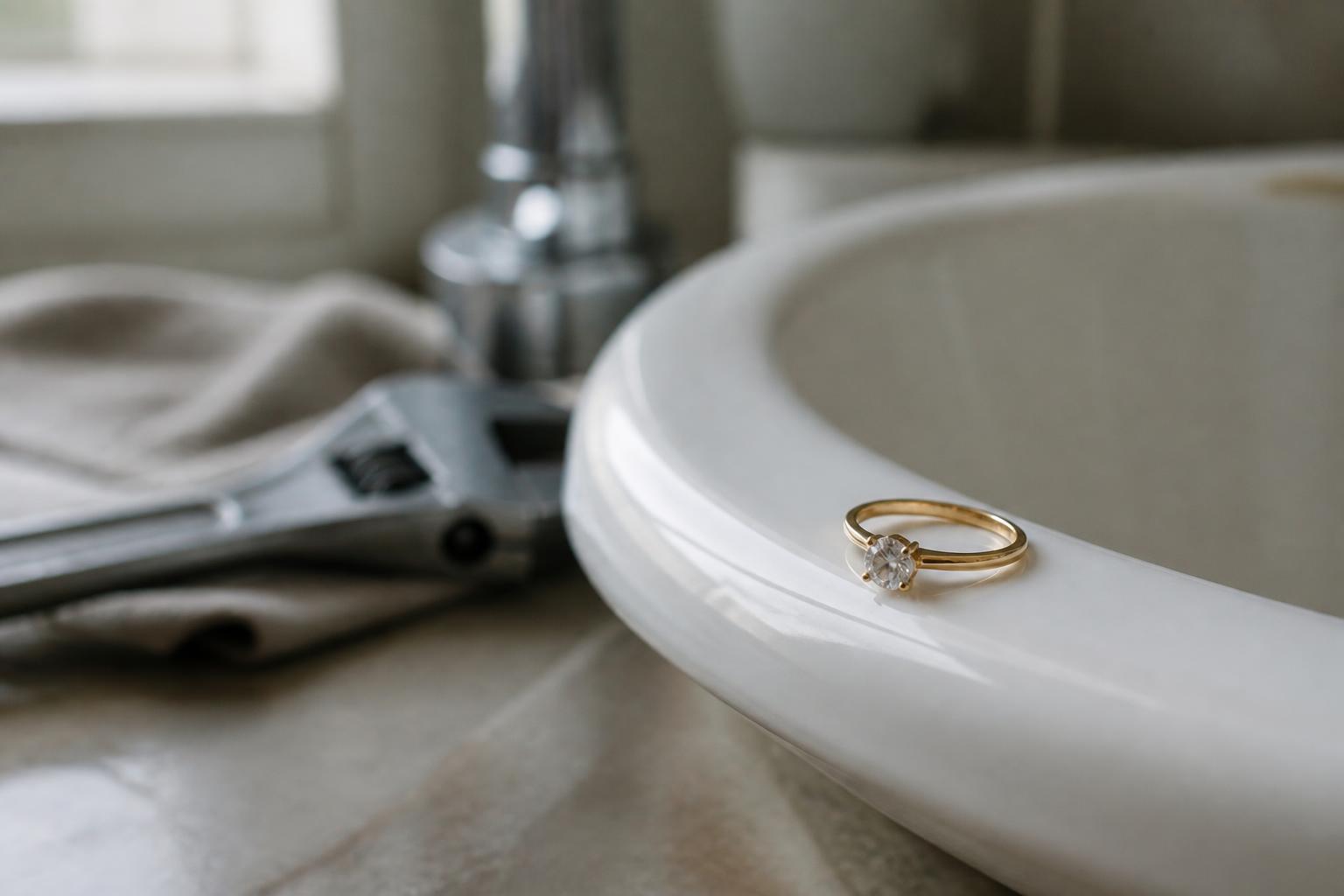 Plumbers find an engagement ring ten years after it was lost