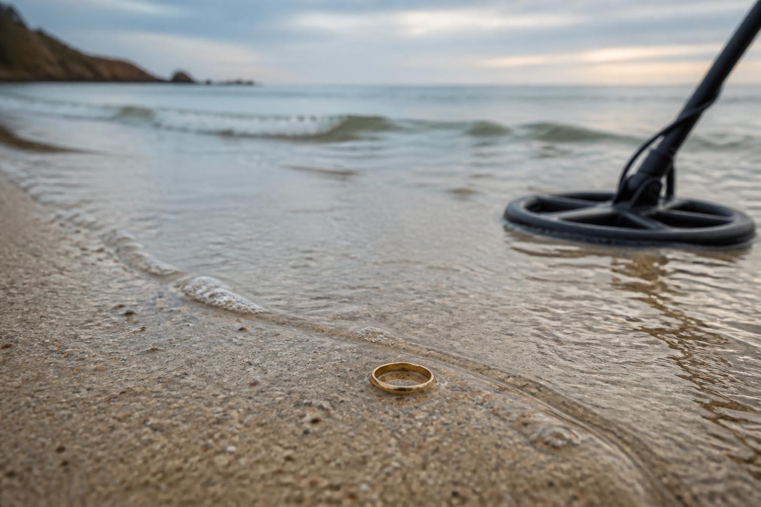 A wedding ring returns from the surf