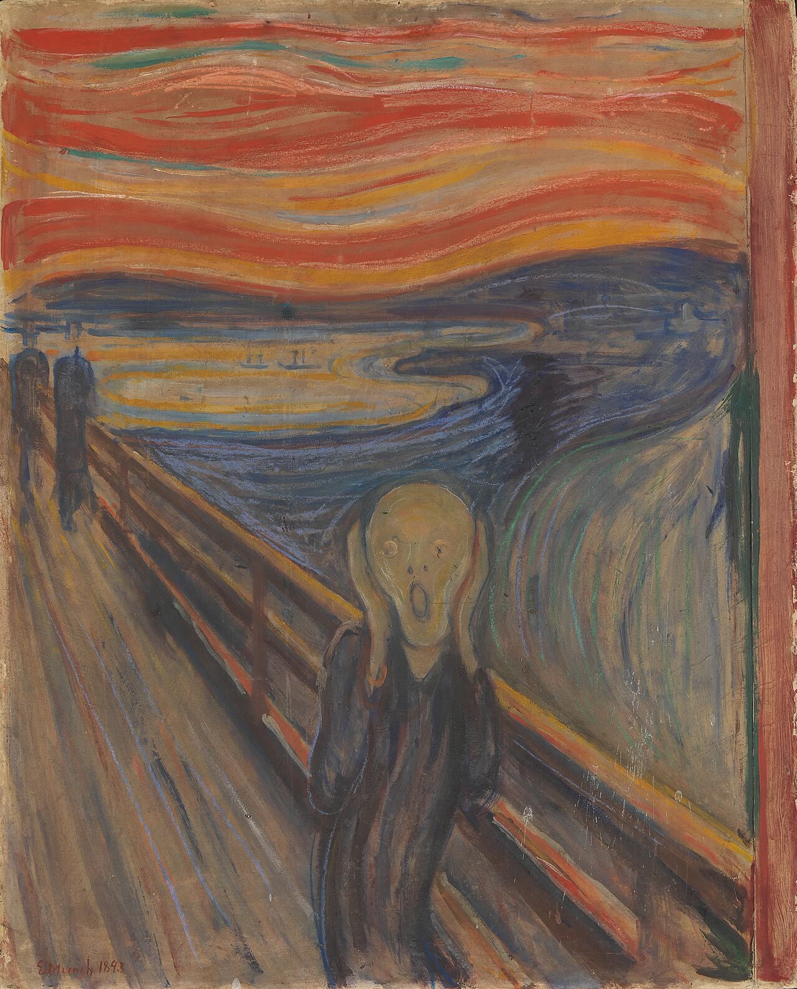Edvard Munch, The Scream, 1893, tempera and pastel on cardboard, National Gallery of Norway.