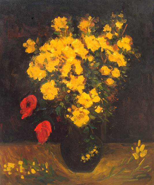 Vincent van Gogh, Poppy Flowers, oil painting.