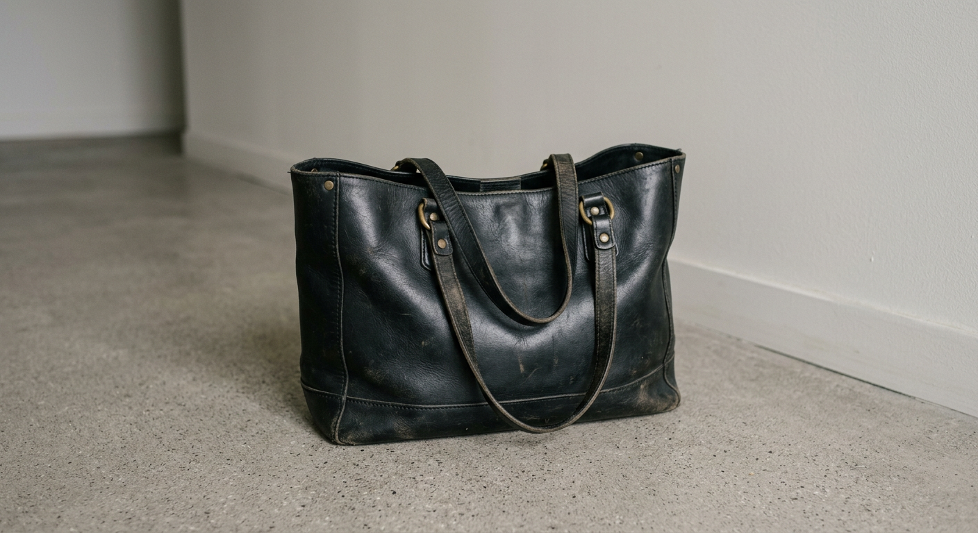 Lost: Lost black leather tote — Tokyo